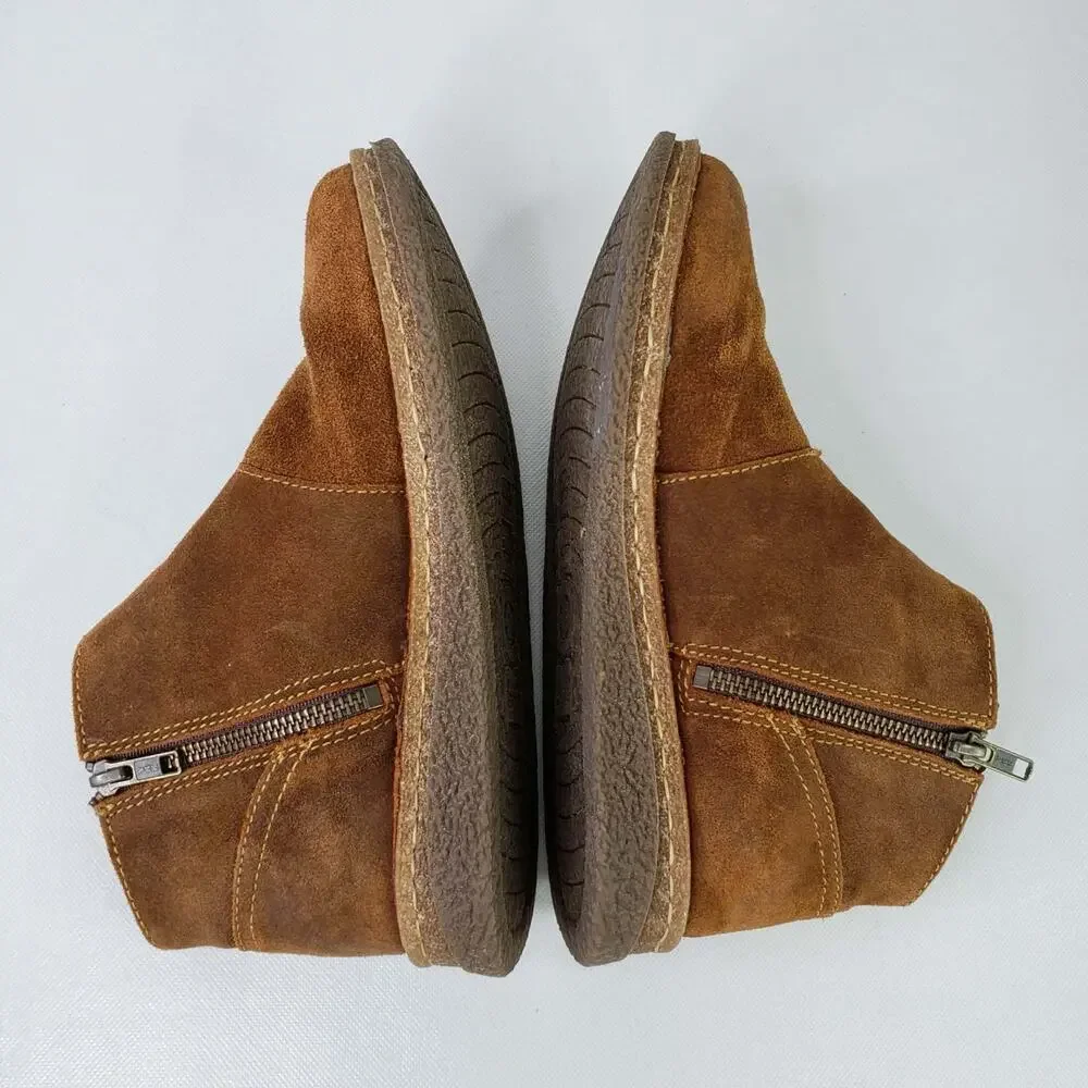 Born Tora Ankle Boots Leather Suede Booties Women’s Size 7.5 Inside Zip Slip On - Picture 5 of 9